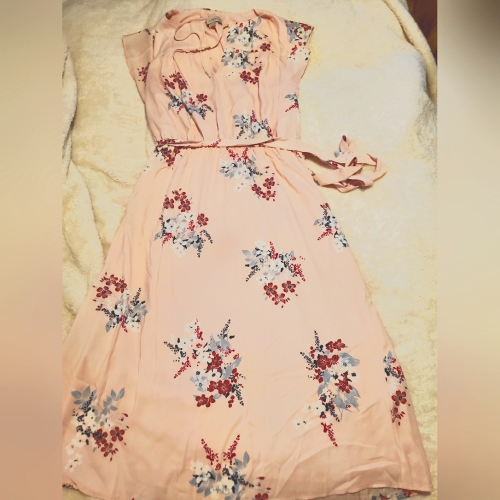 Pink Foral Midi Dress